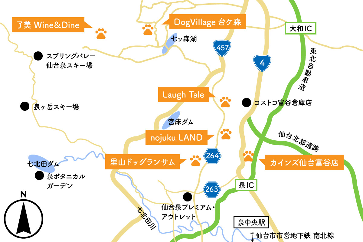 大和町・富谷市の周辺地図